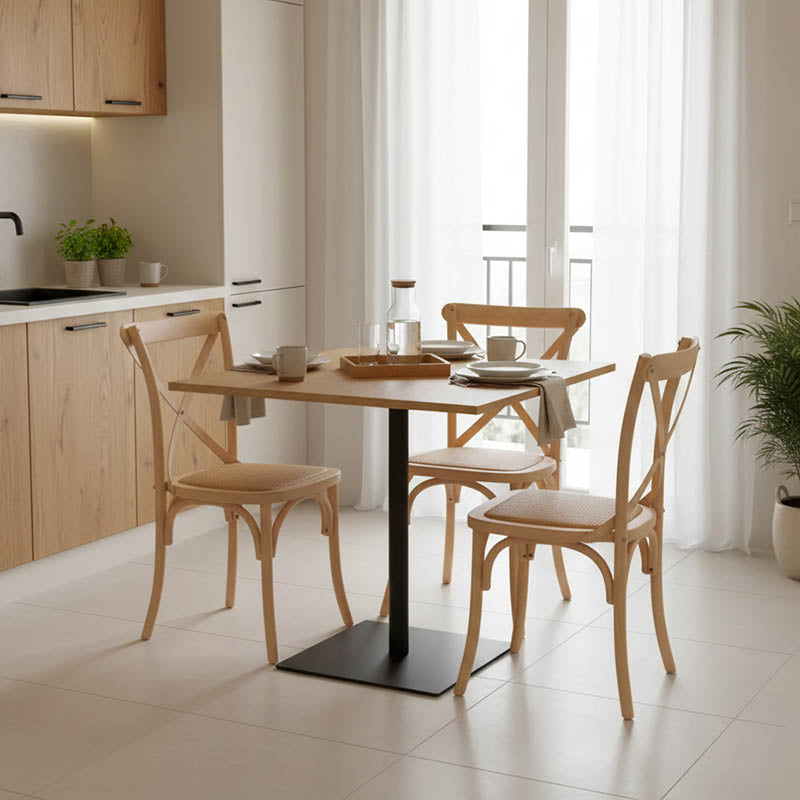 Τραπέζι Nerobian mdf σε sonoma απόχρωση 70x70x75εκ