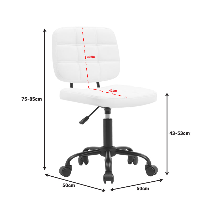 Καρέκλα γραφείου Sedia pu σε λευκή απόχρωση 50x50x75-85εκ