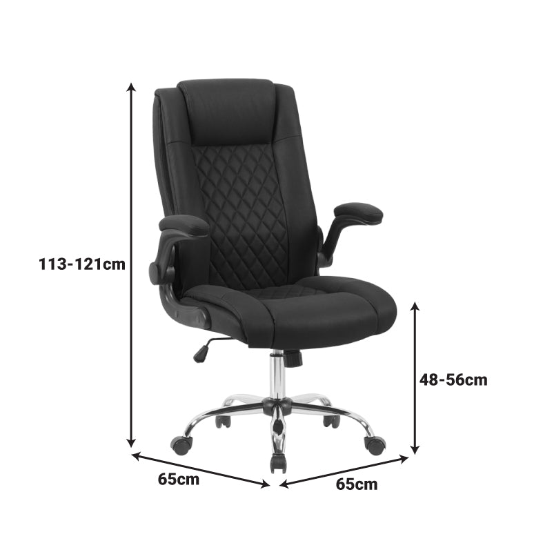 Καρέκλα γραφείου διευθυντη Kesla PES μαύρo 65x65x113-121εκ