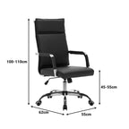 Καρέκλα γραφείου διευθυντη Mavel PU μαύρo 55x62x100-110εκ