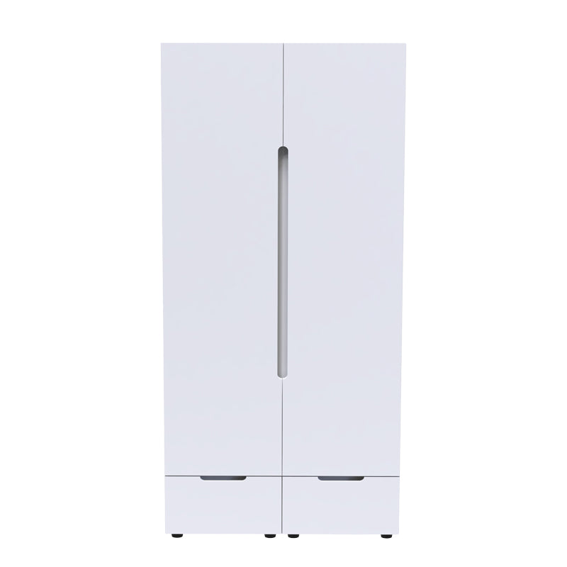 Ντουλάπα δίφυλλη Afina mdf σε λευκή glossy απόχρωση 100x57x213εκ