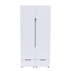 Ντουλάπα δίφυλλη Afina mdf σε λευκή glossy απόχρωση 100x57x213εκ