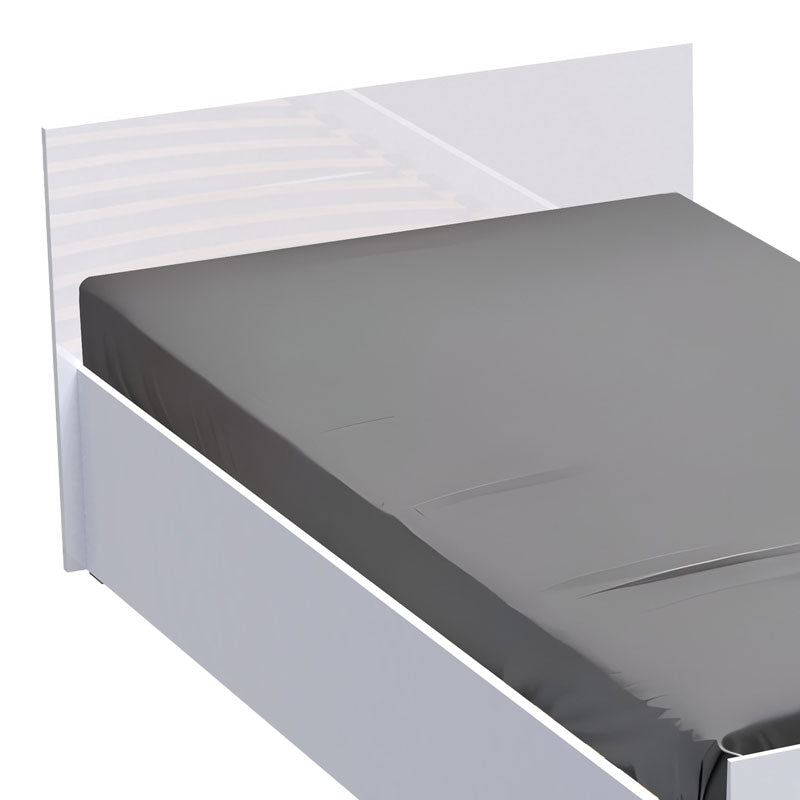 Κρεβάτι μονό Afina σε λευκή glossy απόχρωση 90x200εκ
