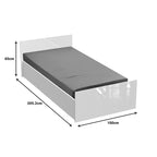 Κρεβάτι μονό Afina σε λευκή glossy απόχρωση 90x200εκ