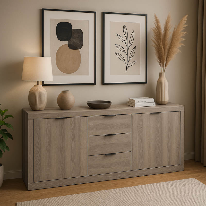 Μπουφές Doha σε sonoma απόχρωση 180x45x80.5εκ