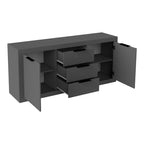 Μπουφές Doha σε ανθρακί απόχρωση 180x45x80.5εκ