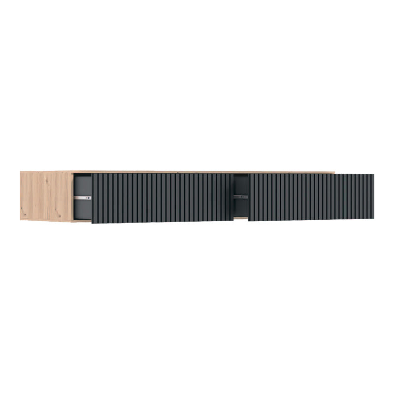 Κονσόλα με 2 συρτάρια Doha mdf σε μαύρη με oak απόχρωση 120x41x20cm