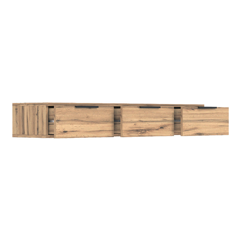 Κονσόλα με 3 συρτάρια Doha σε μαύρη με oak απόχρωση 120x39x22cm
