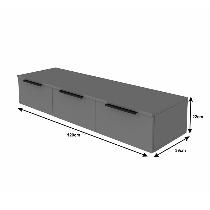 Κονσόλα με 3 συρτάρια Doha σε μαύρη με oak απόχρωση 120x39x22cm