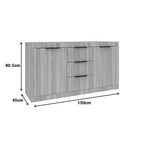 Μπουφές Doha σε ανθρακί απόχρωση 150x45x80.5εκ