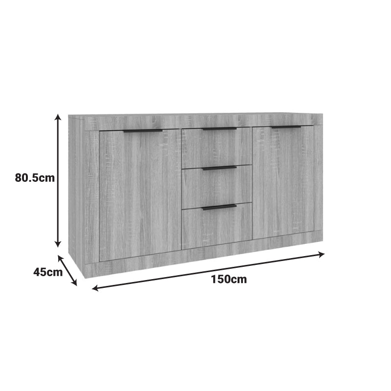 Μπουφές Doha σε ανθρακί απόχρωση 150x45x80.5εκ