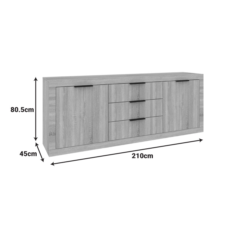Μπουφές Doha σε ανθρακί απόχρωση 210x45x80.5εκ
