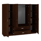 Ντουλάπα τετράφυλλη Royal με συρτάρια wenge 200x58x177εκ