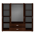 Ντουλάπα τετράφυλλη Royal με συρτάρια wenge 200x58x177εκ