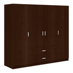 Ντουλάπα τετράφυλλη Royal με συρτάρια wenge 200x58x177εκ