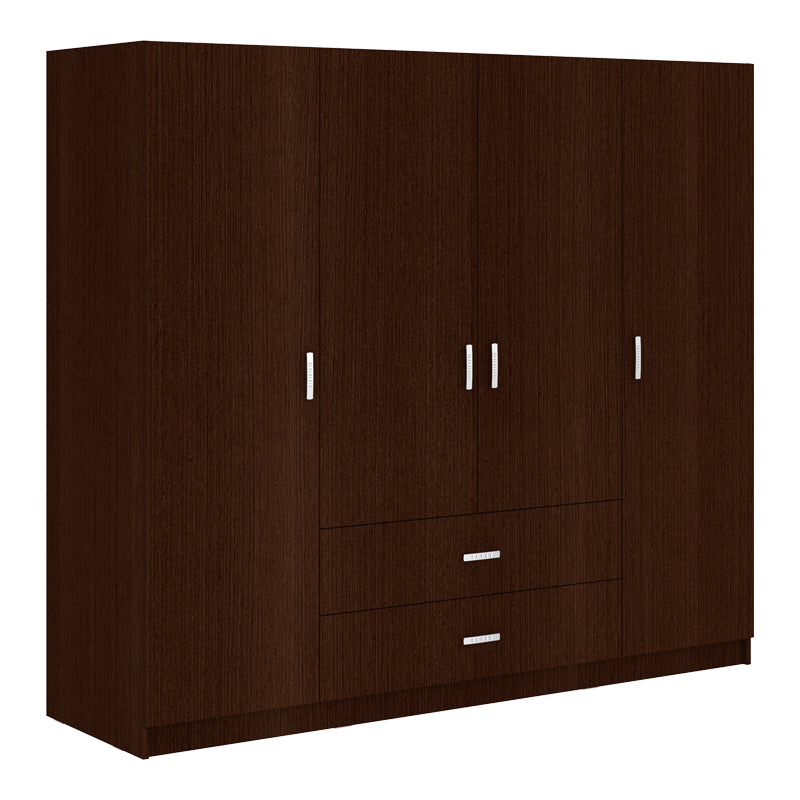 Ντουλάπα τετράφυλλη Royal με συρτάρια wenge 200x58x177εκ