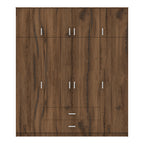 Ντουλάπα τετράφυλλη με συρτάρια Royal καρυδι-oak 200x58x230εκ