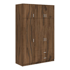 Ντουλάπα τρίφυλλη με συρτάρια Royal καρυδι-oak 150x58x230εκ