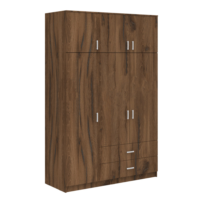 Ντουλάπα τρίφυλλη με συρτάρια Royal καρυδι-oak 150x58x230εκ