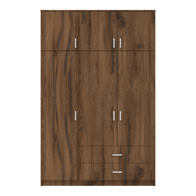 Ντουλάπα τρίφυλλη με συρτάρια Royal καρυδι-oak 150x58x230εκ