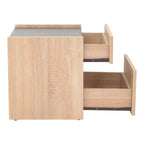 Κομοδίνο Comcie σε φυσικό με γκρι απόχρωση 50x42x45.5εκ
