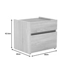 Κομοδίνο Comcie σε φυσικό με γκρι απόχρωση 50x42x45.5εκ