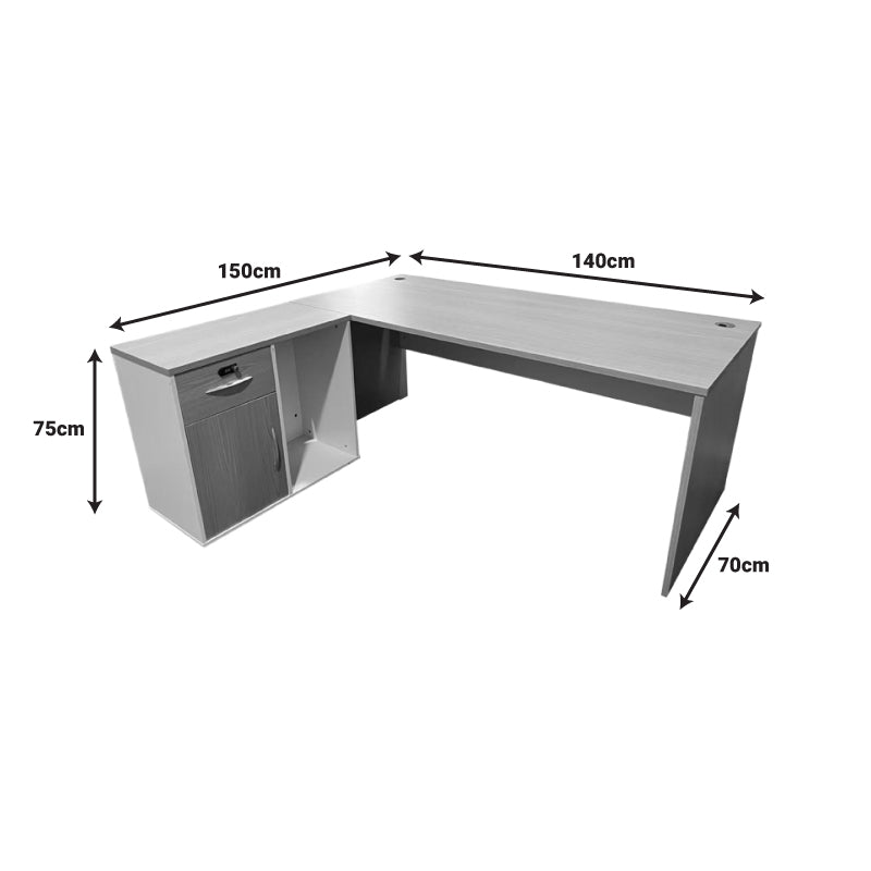 Γραφείο εργασίας επαγγελματικό αναστρέψιμο Armadi γωνιακό σε sonoma-λευκή απόχρωση 140x70x75εκ