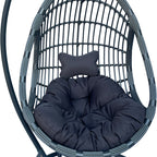 Κούνια φωλιά με βάση Cungo μέταλλο ανθρακί pe rattan σε γκρι απόχρωση 125x105x195εκ