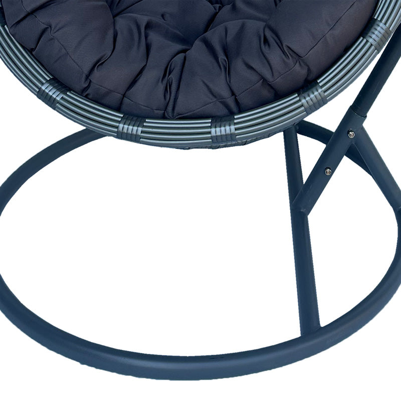 Κούνια φωλιά με βάση Cungo μέταλλο ανθρακί pe rattan σε γκρι απόχρωση 125x105x195εκ