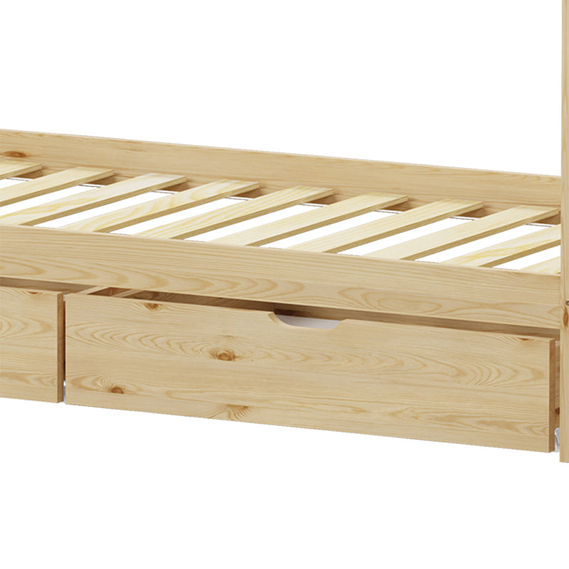 Παιδικό κρεβάτι Mellin τ. Montessori με 2 συρτάρια ξύλο πεύκου σε φυσική απόχρωση 90x190εκ