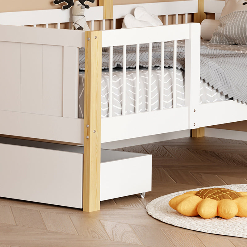 Παιδικό κρεβάτι Bedria τ. Montessori ξύλο σε λευκή-φυσική απόχρωση 90x190εκ