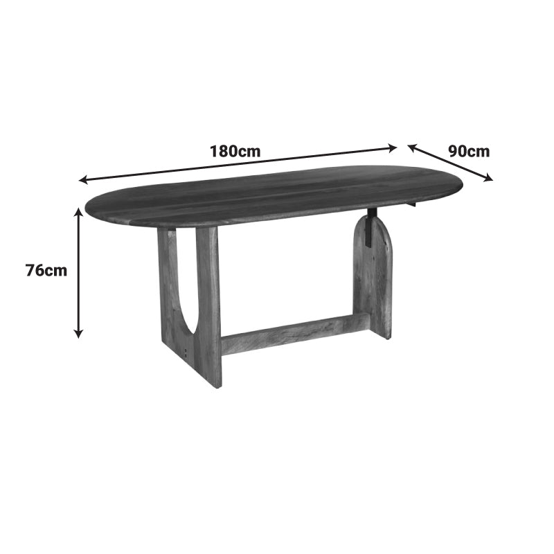 Τραπέζι Jenkou μάνγκο ξύλο σε φυσική απόχρωση 180x90x76εκ