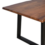 Τραπέζι Miles μασίφ ξύλο ακακίας πάχους 3.7-4εκ σε καρυδί απόχρωση με μαύρα μεταλλικά πόδια 140x80x76εκ