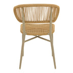 Καρέκλα στοιβαζόμενη Agus αλουμίνιο καφέ-pe rattan σε φυσική απόχρωση 55x63x77εκ