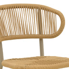 Καρέκλα στοιβαζόμενη Agus αλουμίνιο καφέ-pe rattan σε φυσική απόχρωση 55x63x77εκ