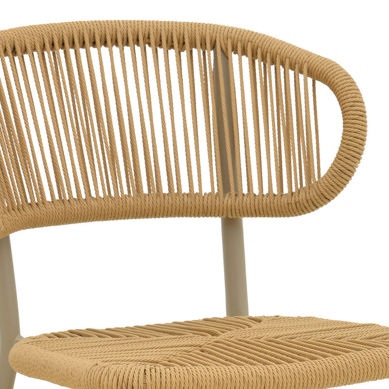 Καρέκλα στοιβαζόμενη Agus αλουμίνιο καφέ-pe rattan σε φυσική απόχρωση 55x63x77εκ