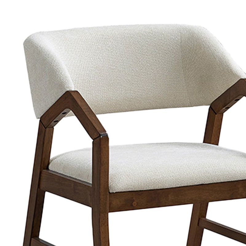 Πολυθρόνα Livia rubberwood σε καρυδί-εκρού απόχρωση 47.5x54.5x78εκ