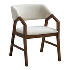 Πολυθρόνα Livia rubberwood σε καρυδί-εκρού απόχρωση 47.5x54.5x78εκ