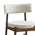 Καρέκλα Raudi rubberwood σε καρυδί-εκρού απόχρωση 45.5x45.5x81εκ