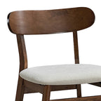 Καρέκλα Cairo rubberwood σε καρυδί-εκρού απόχρωση 47x47x76εκ