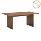 Τραπεζαρία Eleganza-Raudi σετ 7τεμ mdf σε καρυδί-εκρού απόχρωση 180x99x75.8εκ