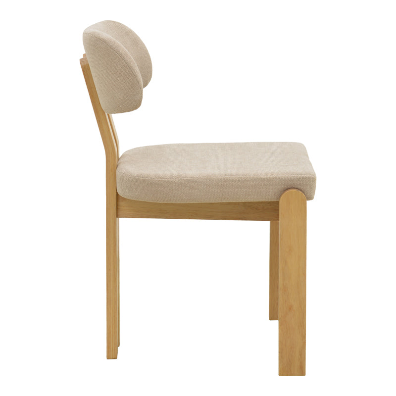 Καρέκλα Genoa sonoma rubberwood και μπεζ ύφασμα 50x43x82εκ