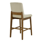 Σκαμπό μπαρ Dalby καρυδί rubberwood και εκρού ύφασμα 50x45x102,5εκ