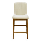 Σκαμπό μπαρ Dalby καρυδί rubberwood και εκρού ύφασμα 50x45x102,5εκ