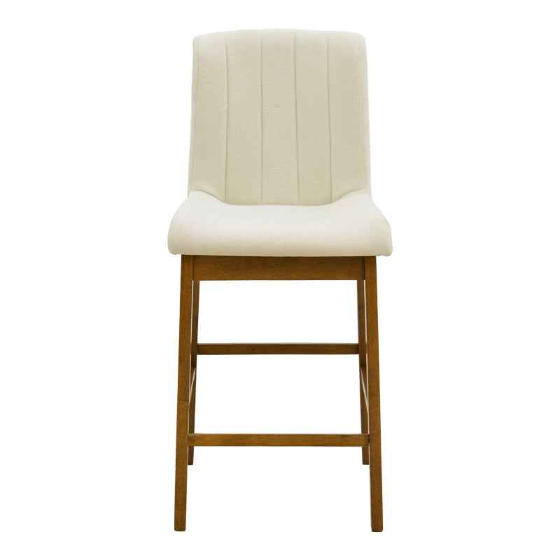 Σκαμπό μπαρ Dalby καρυδί rubberwood και εκρού ύφασμα 50x45x102,5εκ