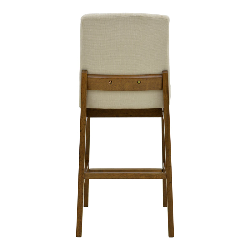 Σκαμπό μπαρ Dalby καρυδί rubberwood και εκρού ύφασμα 50x45x102,5εκ