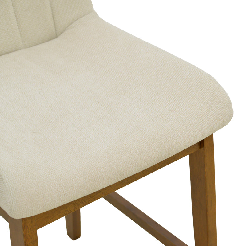 Σκαμπό μπαρ Dalby καρυδί rubberwood και εκρού ύφασμα 50x45x102,5εκ