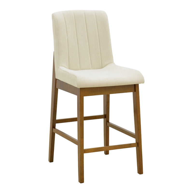 Σκαμπό μπαρ Dalby καρυδί rubberwood και εκρού ύφασμα 50x45x102,5εκ