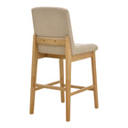 Σκαμπό μπαρ Dalby sonoma rubberwood και μπεζ ύφασμα 50x45x102,5εκ