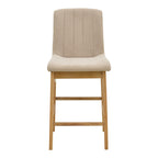 Σκαμπό μπαρ Dalby sonoma rubberwood και μπεζ ύφασμα 50x45x102,5εκ